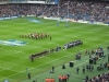 Teams lined up for the anthems