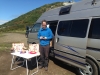 Al fresco breakfast at Maughold Head