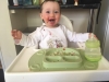 Tea time with her new weaning plate:-)