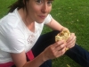 Enjoying a healthy falafel wrap :-)