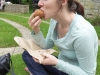 Sampling a vegetarian scotch egg