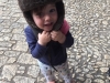 Trying on the hats!