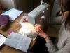 Learning to use the sewing machine!
