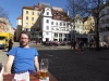 Taking in the atmosphere in Regensburg Square